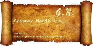 Gresner Mahália névjegykártya